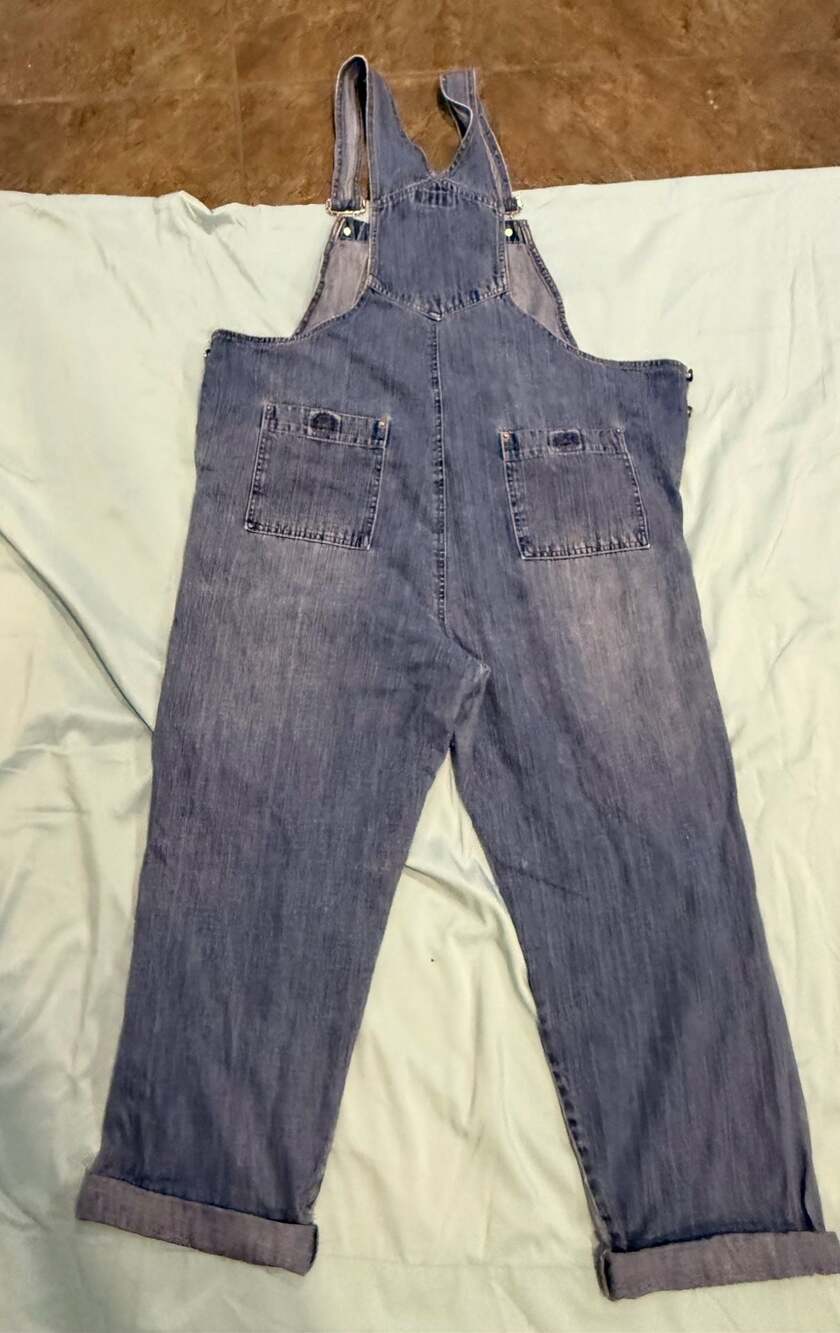 Austin Clothing Co. Vintage Med. Wash Denim Bib Overalls. Farm Rodeo Western. XL - Picture 2 of 8